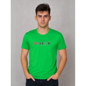 تيشيرت بأكمام قصيرة للشباب لون أخضر