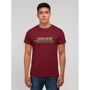 تيشيرت بأكمام قصيرة للشباب لون خمري