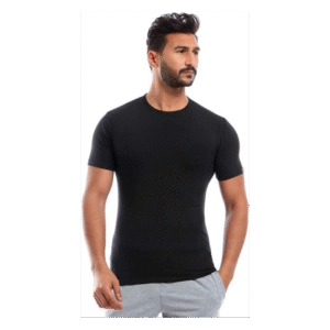 تيشيرت داخلي نص كم قطن ستريتش من قطونيل للرجال لون اسود- Cottonil Cotton Stretch Half Sleeve O- Black