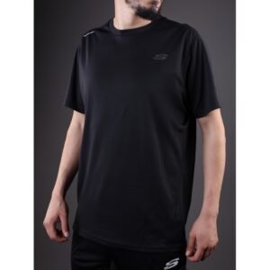 تيشيرت سكيتشرز قطنية للرجال لون اسود