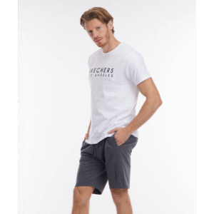 تيشيرت سكيتشرز لوس انجلوس للرجال لون أبيض