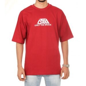 تيشيريت شبابي اوفر سايز قطن لون احمر من OSA