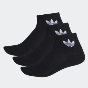 ثلاثة أزواج من جورب اديداس للجنسين لون أسود adidas MID ANKLE SCK BLACK