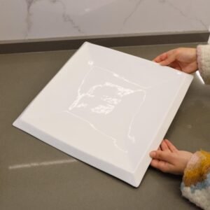 جاط بوسلان بتصميم مربع الشكل حجم 35×35 سم لون ابيض