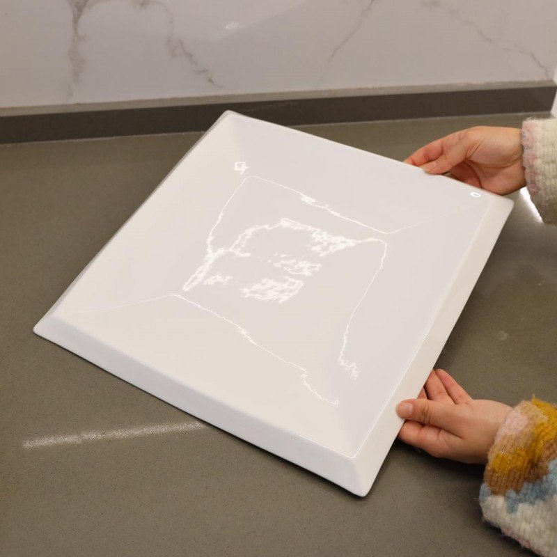 جاط بوسلان بتصميم مربع الشكل حجم 35×35 سم لون ابيض