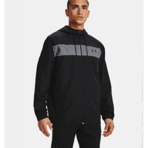 جاكيت أندر آرمر سبورت ستايل ويندبريكر ضد الماء للرجال لون أسود- Under Armour Men's Sportstyle Windbreaker Jacket