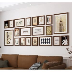 جدارية مكونة من20 برواز خشب مع صور ملونة