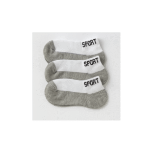 جرابات بيبي لون أبيض ورمادي (1-3 سنين )3 أزواج