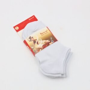 جوارب بتصميم كاحل قصير (3 أزواج) للأطفال لون أبيض