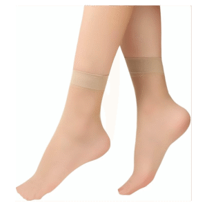 جوارب ستاتي شفاف نايلون (10 أزواج) لون بيج