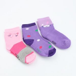 جوارب شتوية طويلة للأطفال (3 أزواج) بألوان متعددة