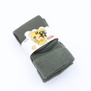 جوارب شتوية للأطفال (2 زوجين) لون زيتي