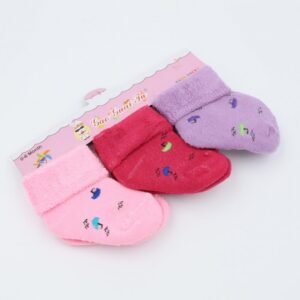 جوارب شتوية للأطفال (3 أزواج) بألوان متعددة