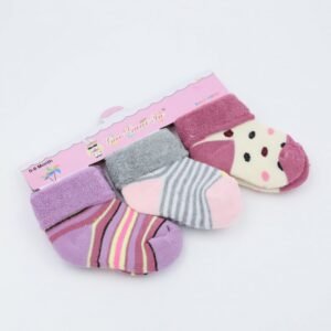 جوارب شتوية للأطفال (3 أزواج) بألوان متعددة