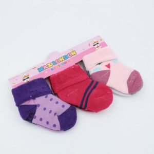 جوارب شتوية للأطفال (3 أزواج) بألوان متعددة