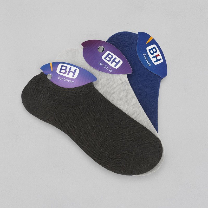 جوارب قصيرة الطول من BH (3 أزواج) للرجال بألوان متعددة