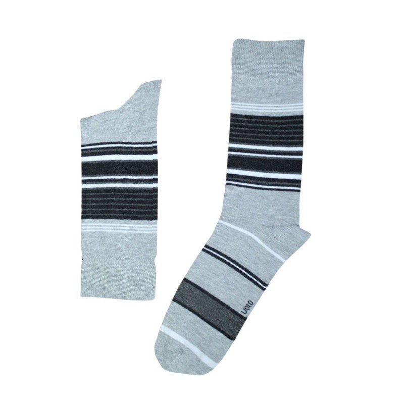 جوارب قطنية طويلة (زوج واحد) للرجال لون سكني وأسود