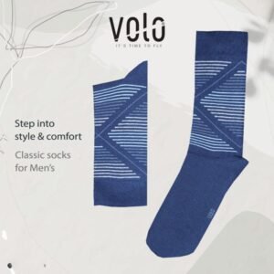 جوارب قطنية طويلة (زوج واحد) للرجال لون كحلي