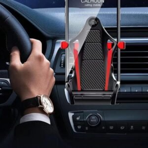 حامل جوال على مكيف السيارة ثابتة جدا بتصميم مميز يحاكي مقعد السيارة السبورت لون أسود وأحمر