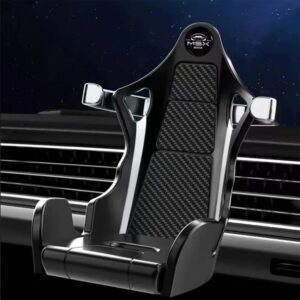 حامل جوال على مكيف السيارة ثابتة جدا بتصميم مميز يحاكي مقعد السيارة السبورت لون أسود وفضي