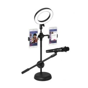 حامل موبايل مع إضاءة حلقية للتصوير والسيلفي