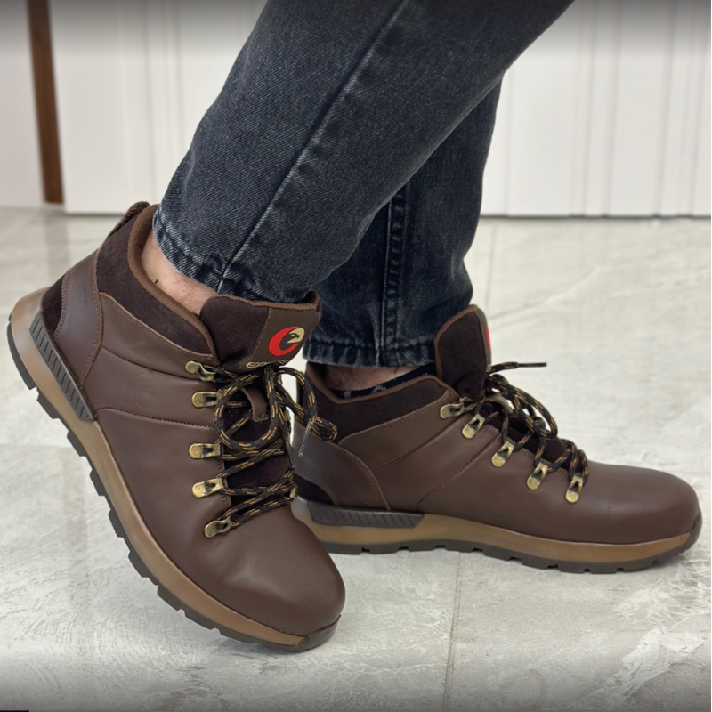 حذاء ايجل شبابي جلد طبيعي ضد الماء لون بني من Eagle