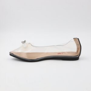 حذاء باليه للنساء شفافة لون أسود من الأسفل