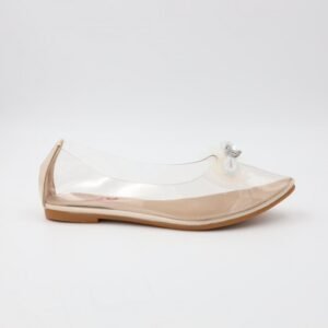 حذاء باليه للنساء شفافة لون بيج من الأسفل