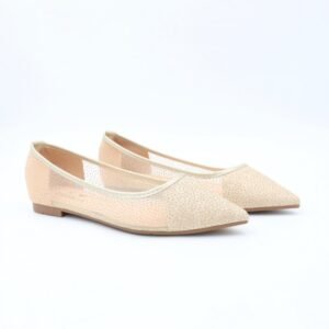 حذاء باليه للنساء لون ذهبي