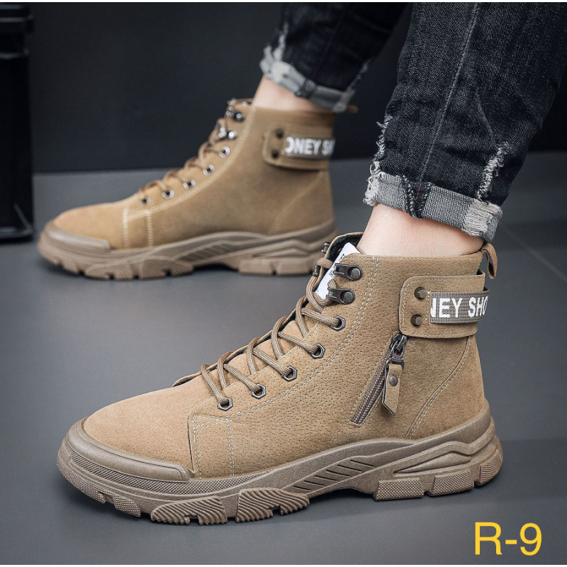 حذاء بسطار للرجال لون كاكي