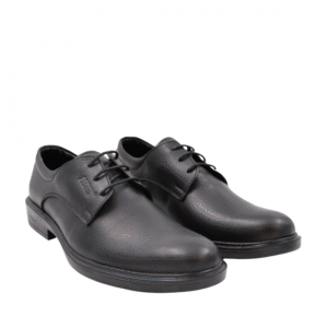 حذاء جلد طبيعي برباط للرجال لون أسود