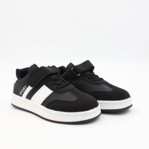 حذاء رياضي بشريط لاصق للأطفال لون أسود