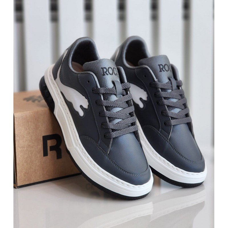 حذاء رياضي للرجال لون رمادي