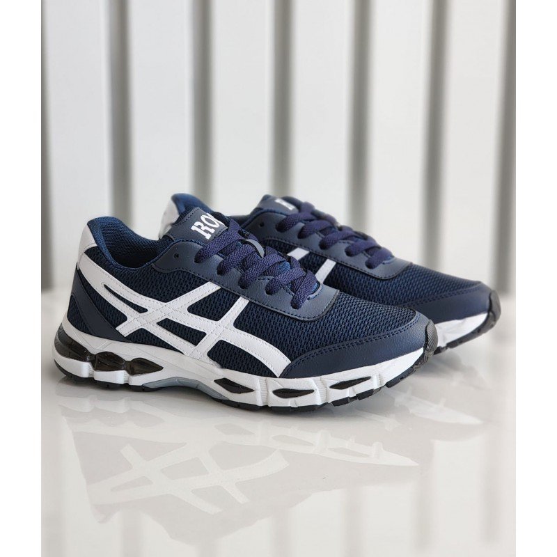 حذاء رياضي للرجال لون كحلي ونعل أبيض