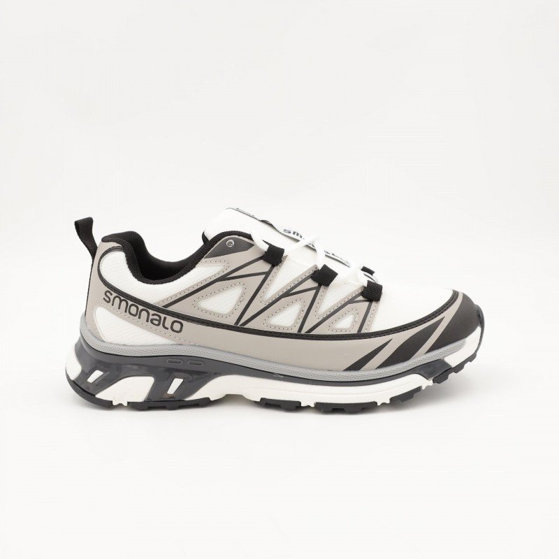 حذاء سبورت محير لون أبيض ورمادي وأسود