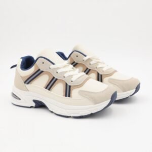 حذاء سبورت مريح و انيق و عملي للصبايا لون بيج وكحلي