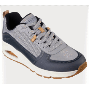 حذاء سكيتشرز أونو - لاايوفر للرجال لون رمادي وكحلي ونعل أبيض- Skechers Men's Uno - Layover Shoes