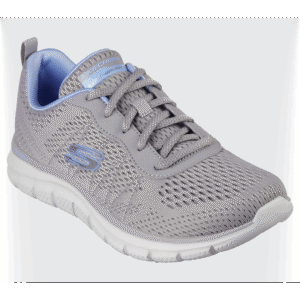 حذاء سكيتشرز تراك- نيو ستابل للنساء لون رمادي ونعل أبيض- Skechers Women's Track - New Staple Shoes