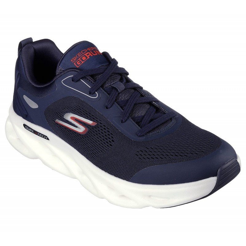 حذاء سكيتشرز جو رن سوريل سبيد للرجال لون كحلي ونعل أبيض- Skechers Men's GOrun Swirl Tech Speed Shoes