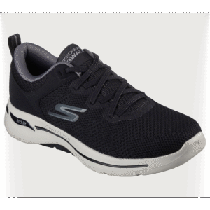 حذاء سكيتشرز جو ووك ارتش فيت- كلينتون للرجال لون أسود وأبيض- Skechers Men's GO WALK Arch Fit - Clinton Shoes