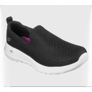 حذاء سكيتشرز جو ووك جوي سليب أون للنساء لون أسود ونعل أبيض- Skechers Women's Go Walk Joy Slip On Shoes
