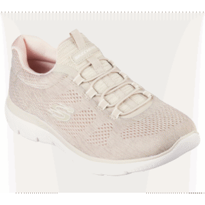 حذاء سكيتشرز سوميتس- فان فلير للنساء لون زهري ونعل أبيض- Skechers Women's Summits - Fun Flair Shoes