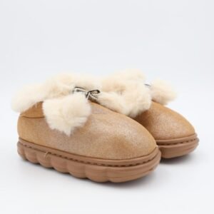 حذاء شتوي للأطفال لون كموني بلمعة