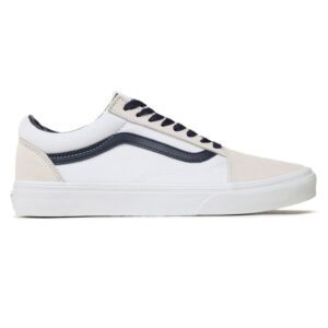 حذاء فانز اولد سكول للجنسين لون أبيض وكحلي- Vans Unisex' Old Skool Vans Club Shoes