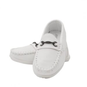 حذاء كاجوال جلد للأطفال لون أبيض