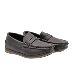 حذاء كاجوال جلد للأطفال لون أسود