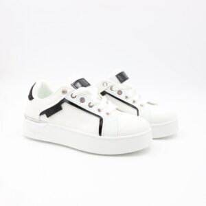 حذاء كاجوال ستاتي لون أبيض وأسود
