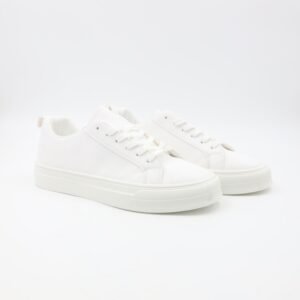 حذاء كاجوال شبابي جلد للرجال لون أبيض