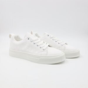 حذاء كاجوال شبابي جلد للرجال لون أبيض