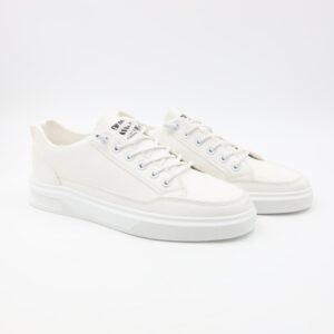 حذاء كاجوال شبابي جلد للرجال لون أبيض